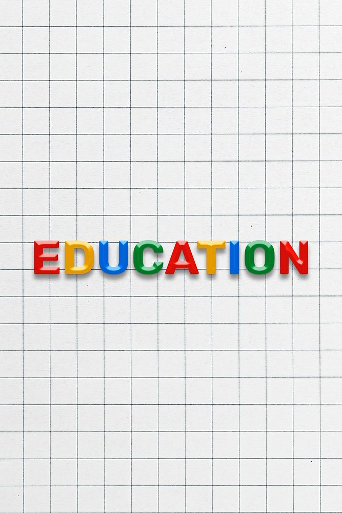 Education word bevel font typography 3d effect