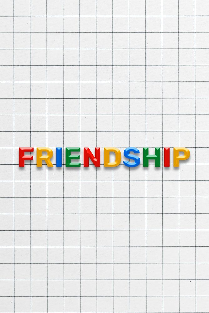 3d effect friendship text lettering rainbow color typography