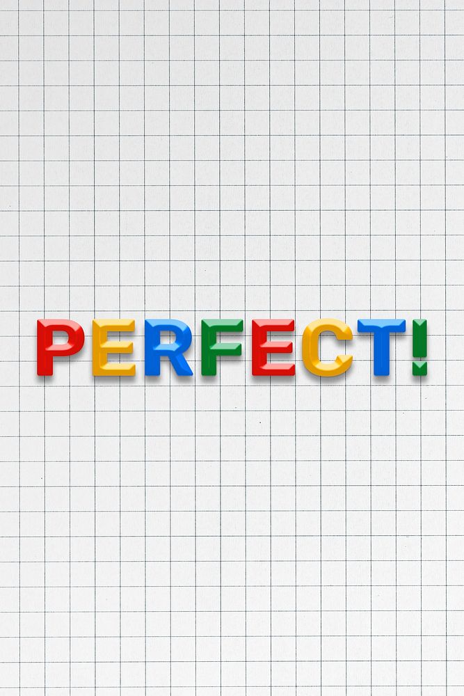 Colorful perfect! word bevel text effect typography