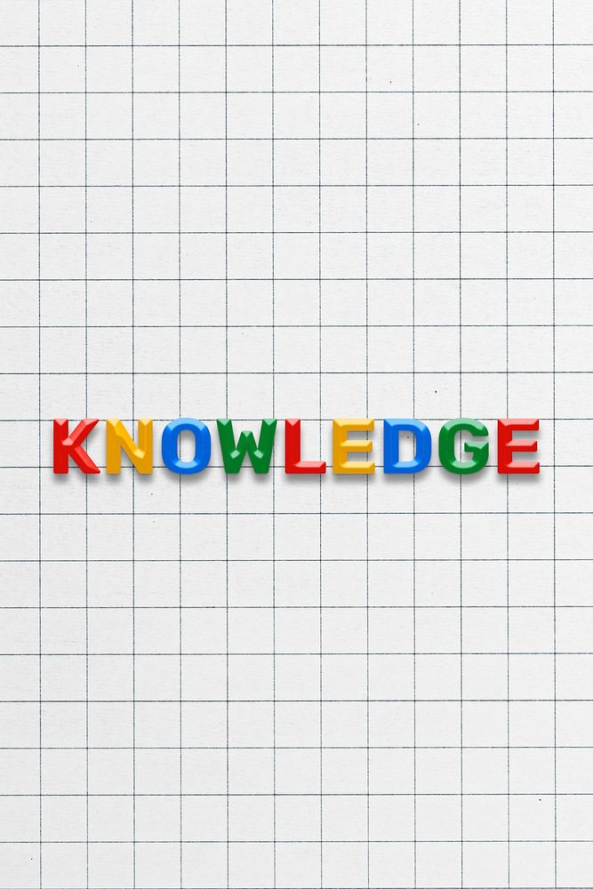 Colorful knowledge lettering bevel text effect typography