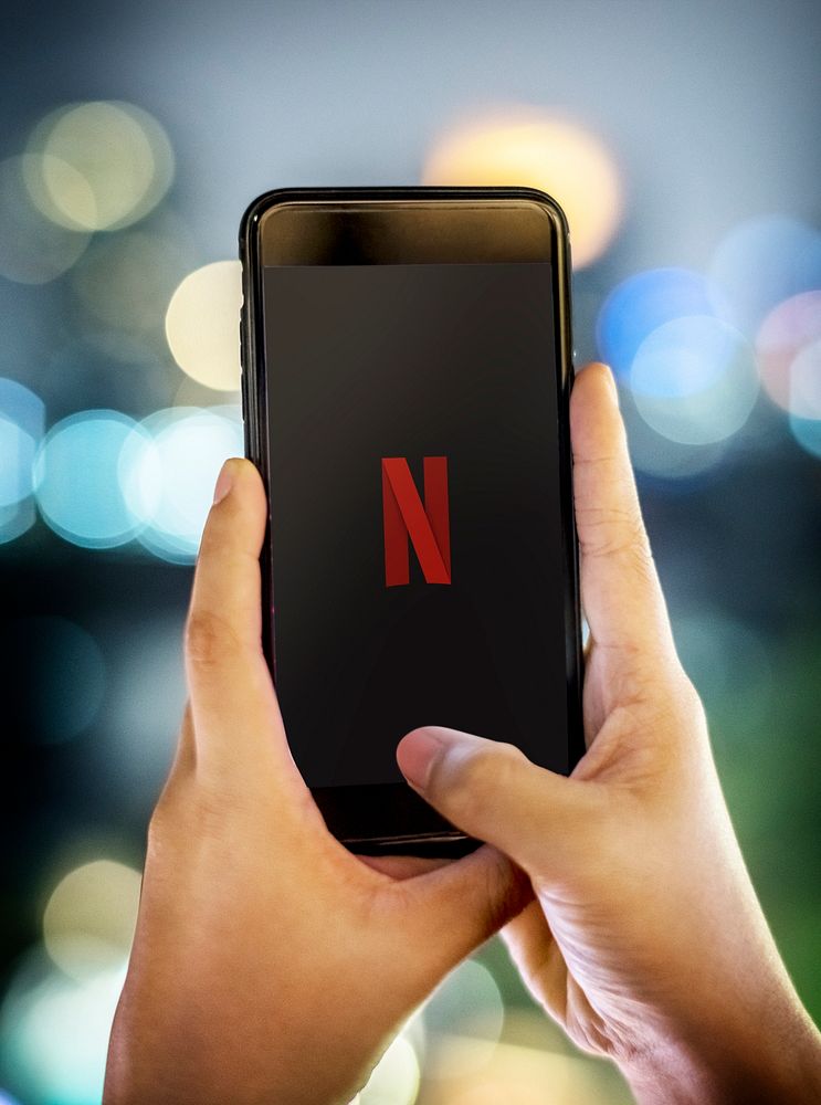 Netflix logo showing on a phone. BANGKOK, THAILAND, 1 NOV 2018.