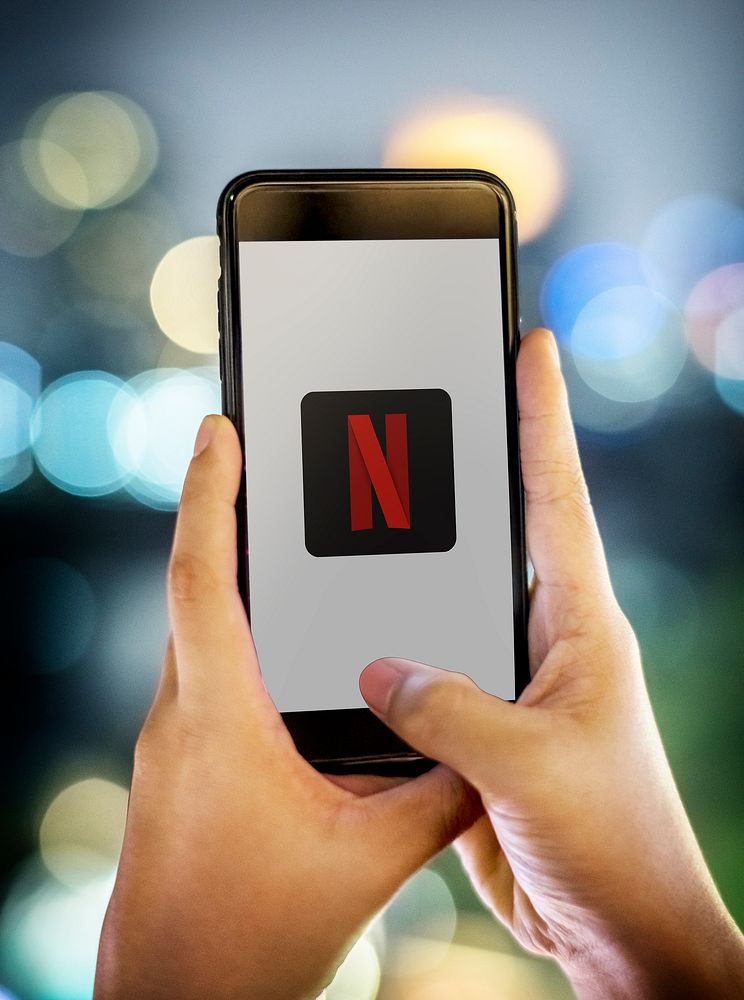 Netflix logo showing on a phone. BANGKOK, THAILAND, 1 NOV 2018.