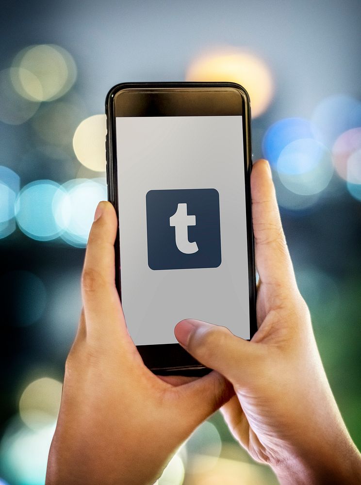 Tumblr application noticed on a mobile phone. BANGKOK, THAILAND, 1 NOV 2018.