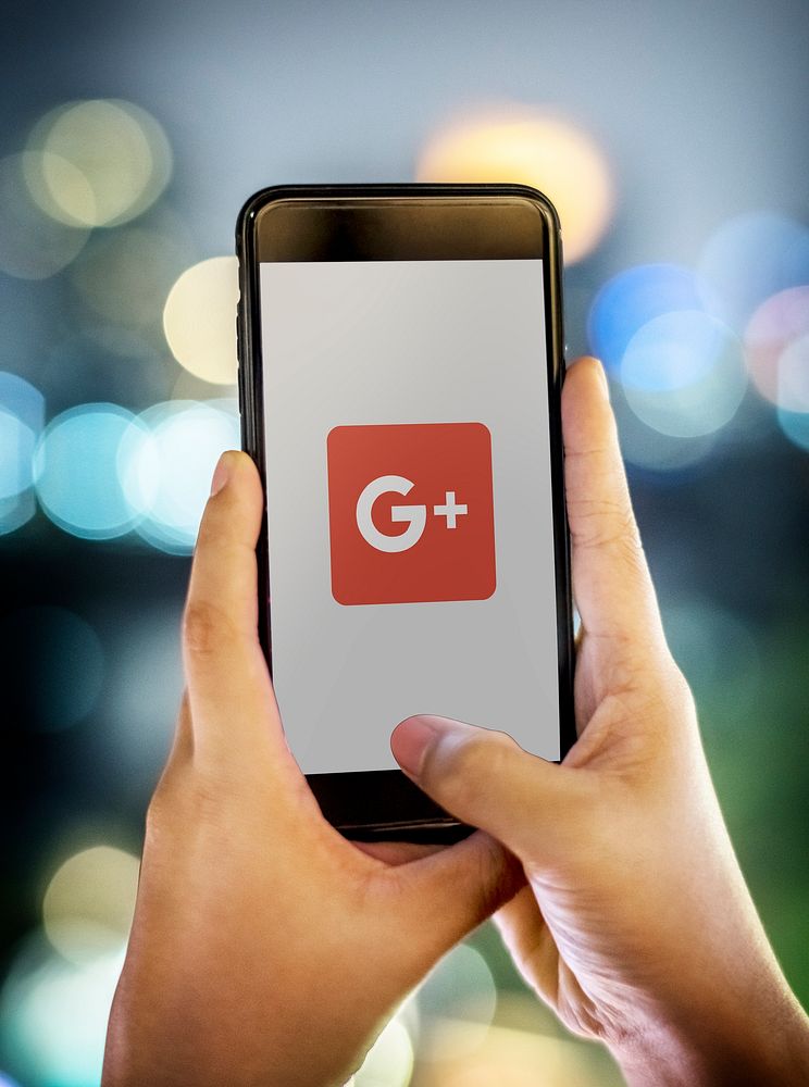 Google Plus application noticed on a mobile phone. BANGKOK, THAILAND, 1 NOV 2018.