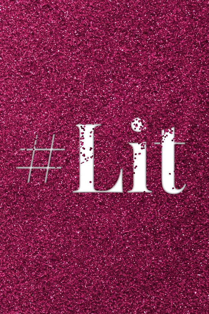Glitter sparkle hashtag lit text typography ruby