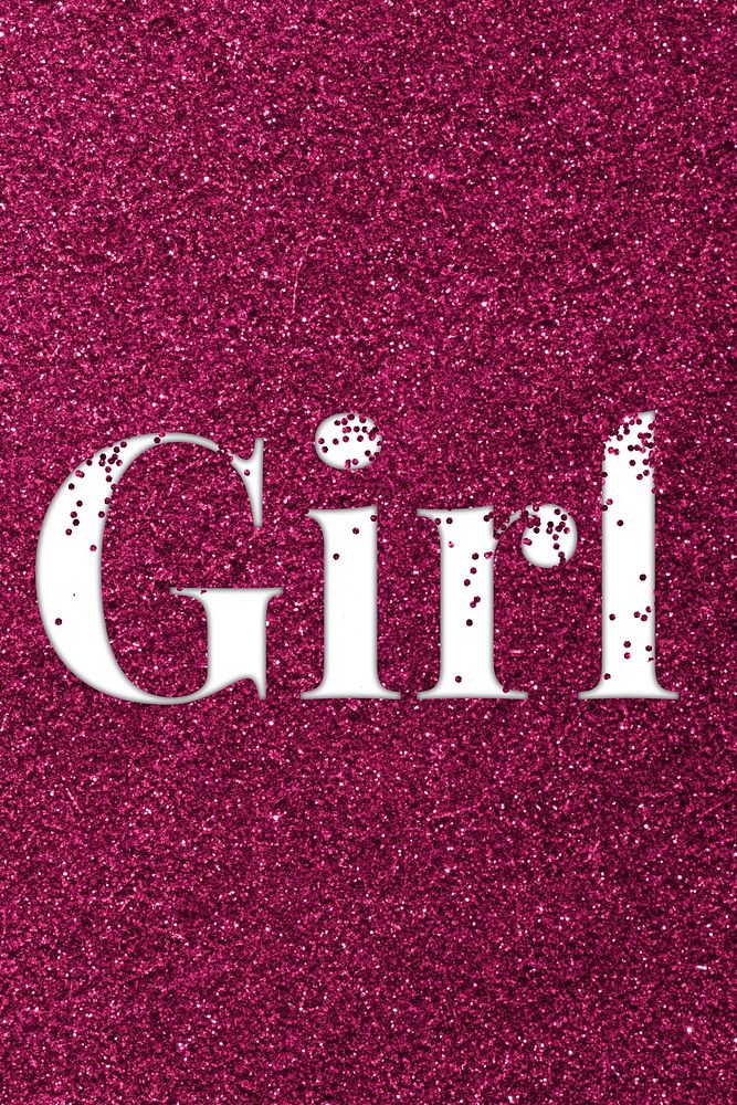 Glitter sparkle girl lettering typography ruby