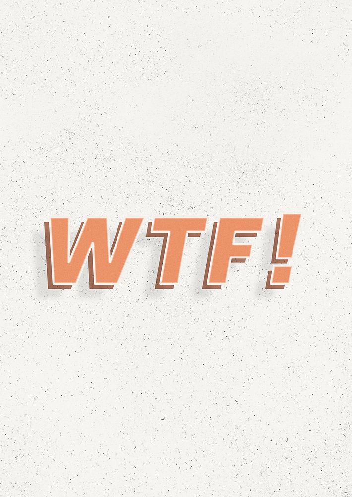 Word WTF! psd retro lettering shadow typography