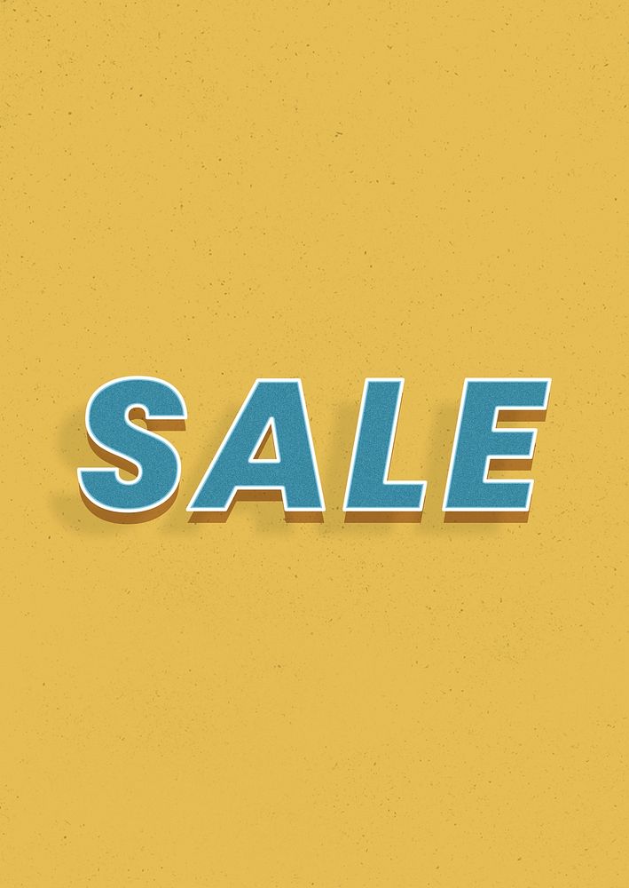 Sale word psd retro style shadow typography 3d effect