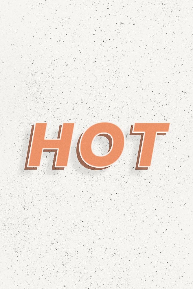 Hot word retro 3d effect typography lettering
