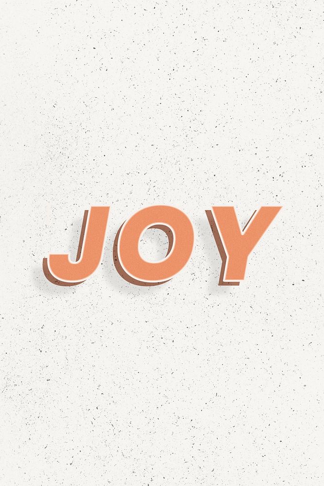 Retro joy word bold text typography 3d effect