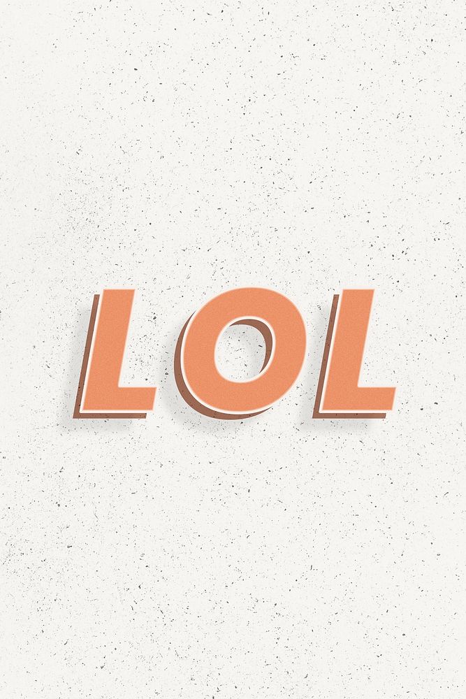 Retro LOL word bold text typography 3d effect