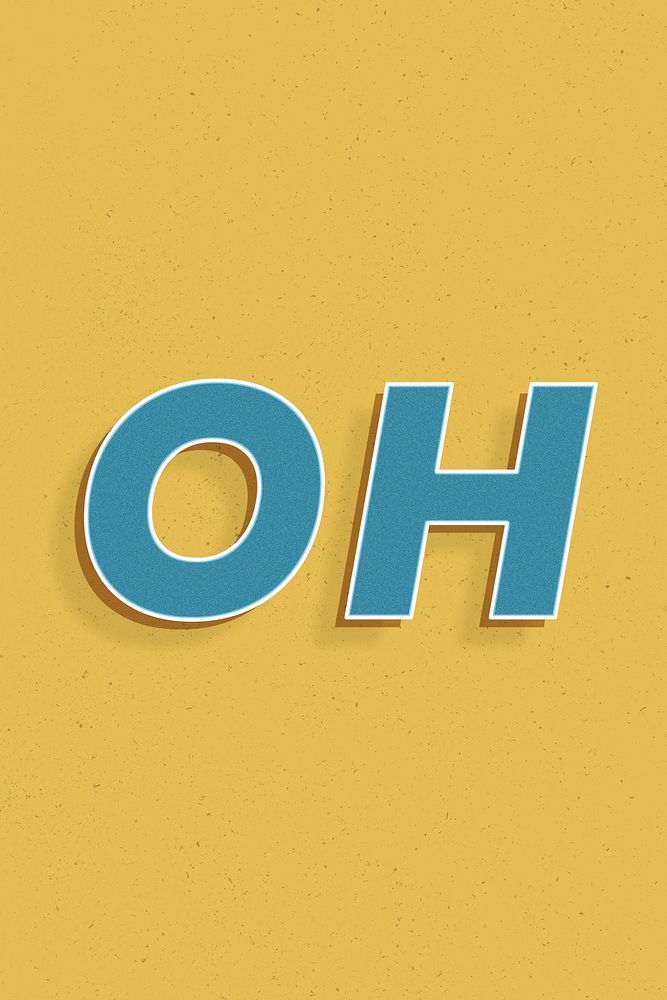 Oh word 3d bold effect retro lettering