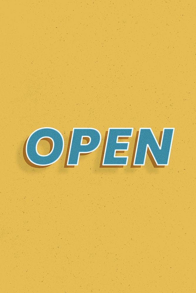 Open retro style shadow typography 3d effect