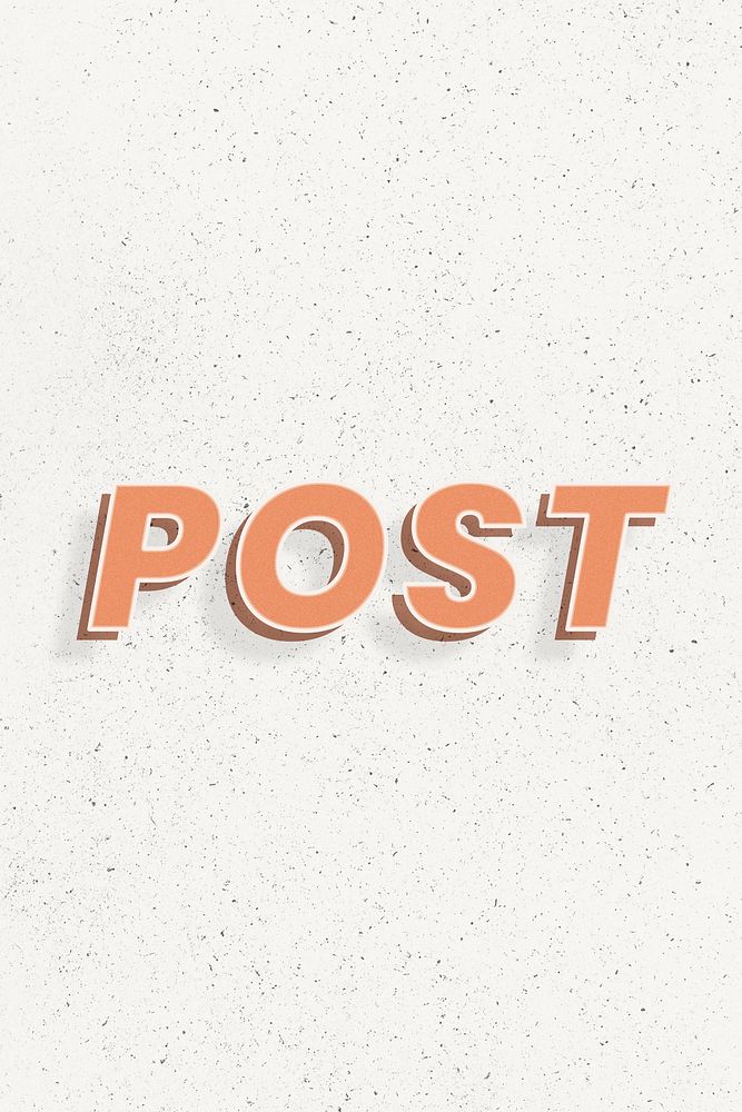 Retro post word bold text typography 3d effect