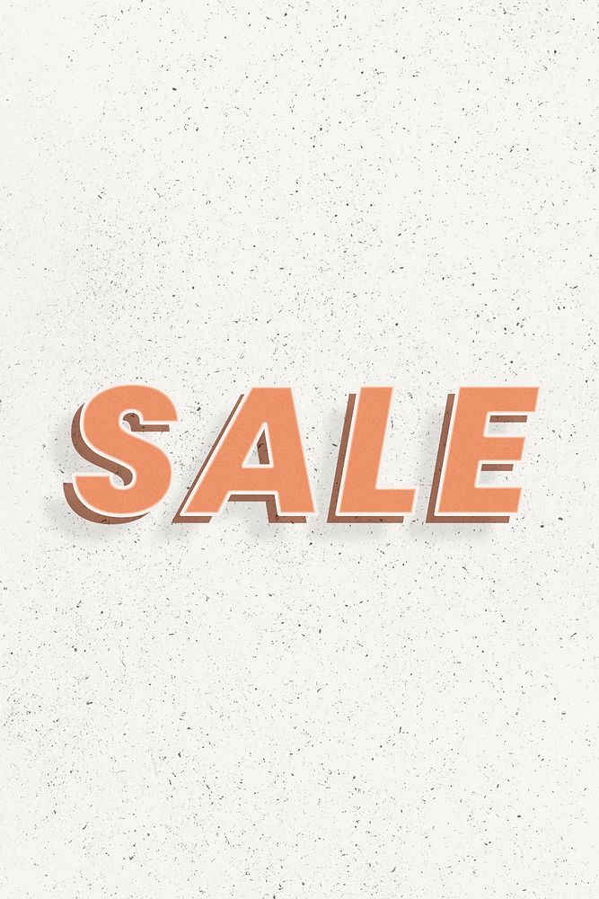 Bold text sale word retro font lettering