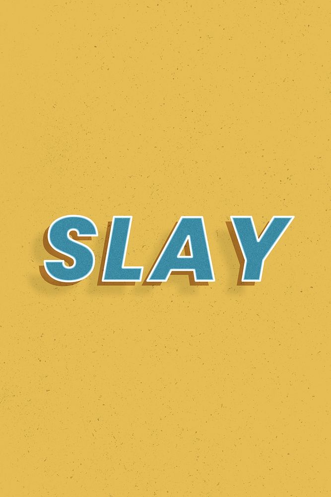 3d effect slay word retro typography lettering