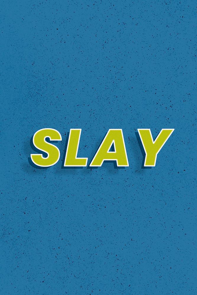 Word slay retro lettering shadow typography