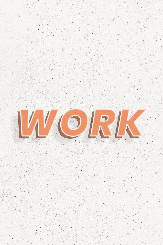 Work 3d retro font typography lettering
