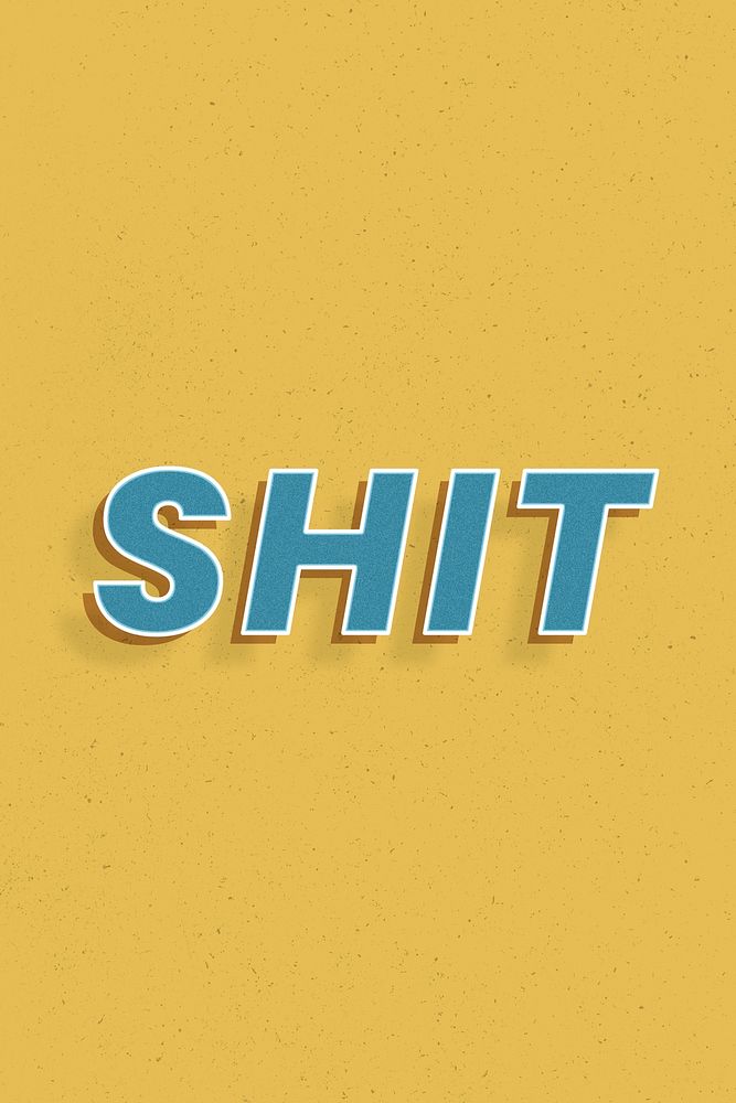 Shit word 3d bold effect retro lettering