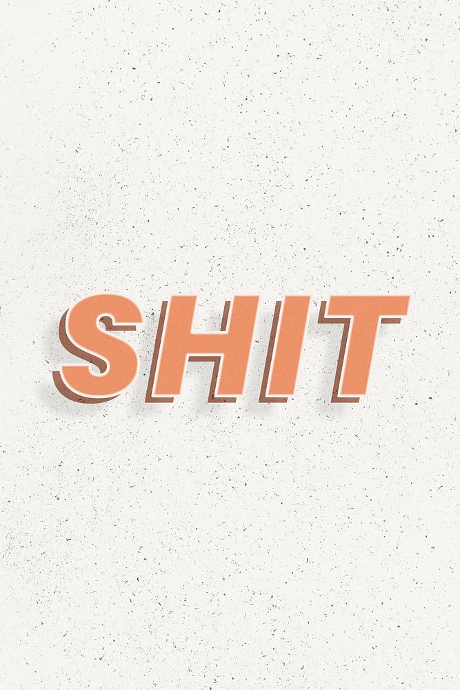 Shit text retro 3d effect typography lettering
