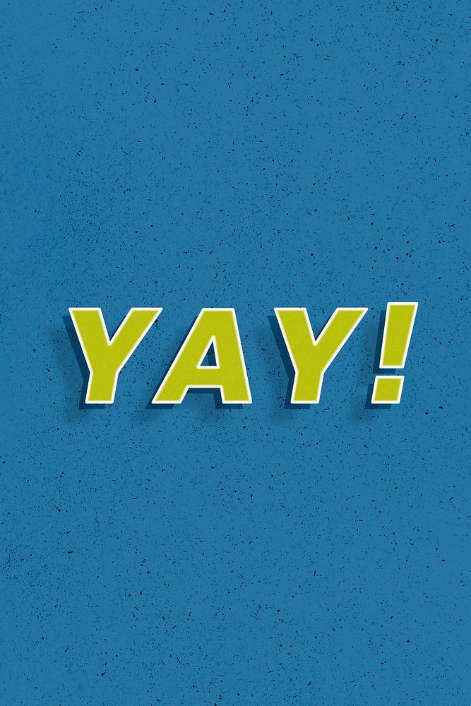 Retro yay! word shadow typography lettering