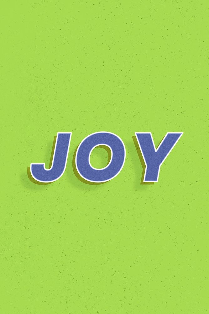 Joy word retro 3d effect typography lettering