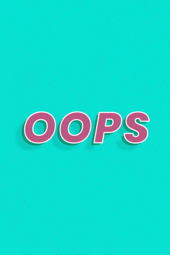 Oops text retro 3d effect typography lettering