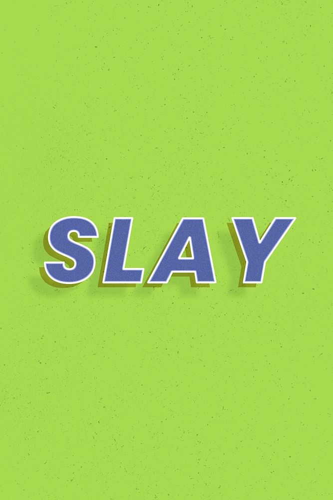Word slay retro lettering shadow typography