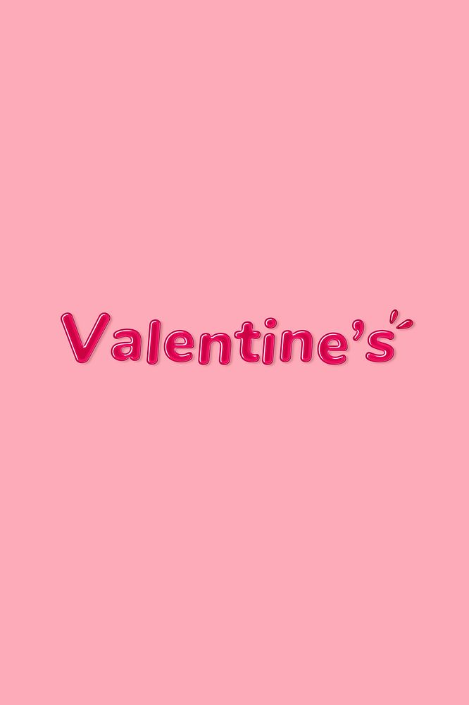 Jelly bold glossy font valentines word