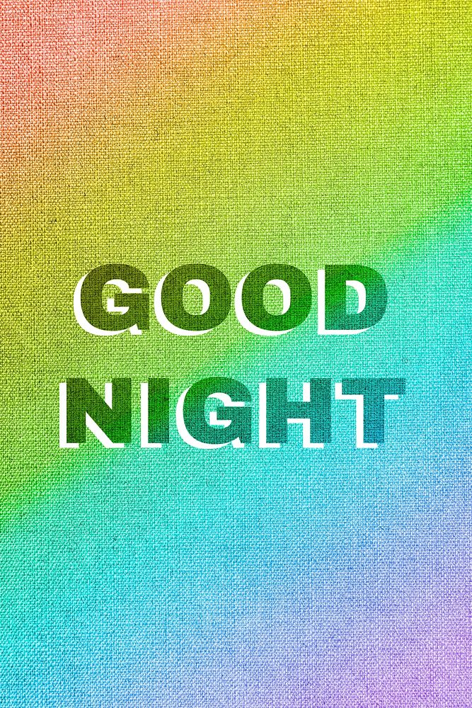 Rainbow good night word gay pride font lettering textured font