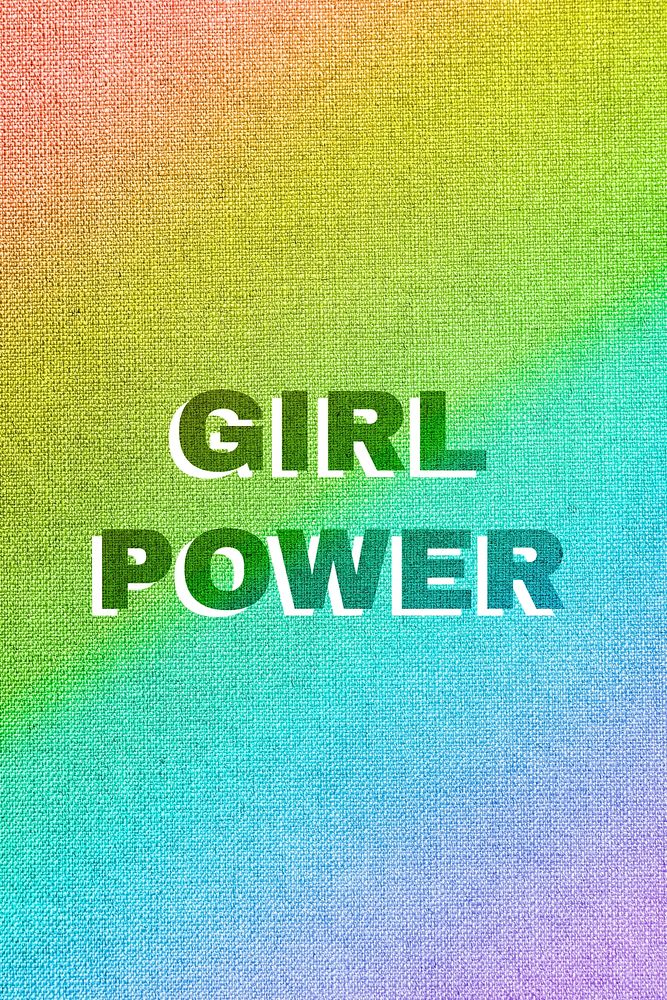 Rainbow girl power word gay pride font lettering textured font