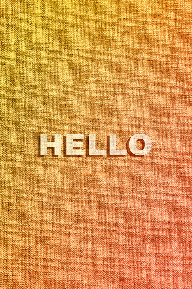 Hello fabric texture pastel typography
