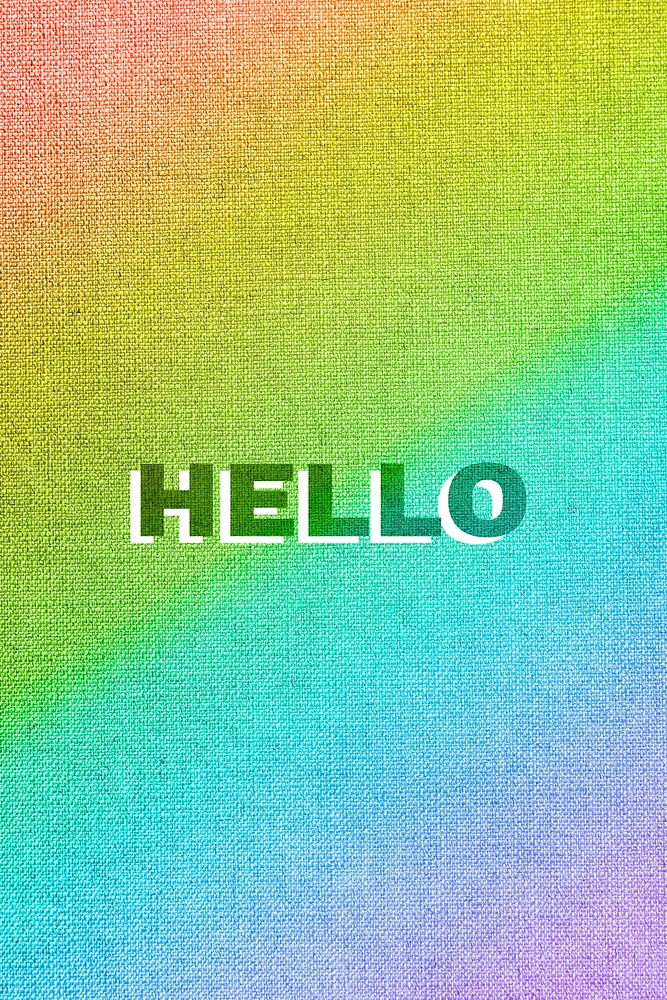 Rainbow hello word gay pride font lettering textured font
