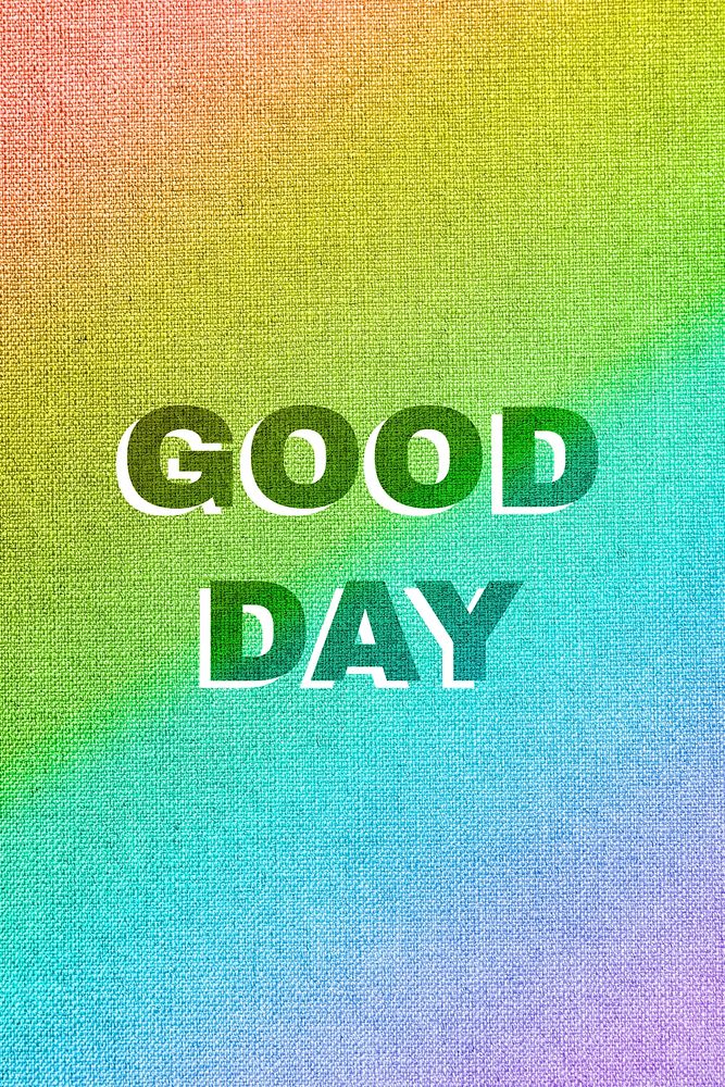 Rainbow good day word gay pride font lettering textured font