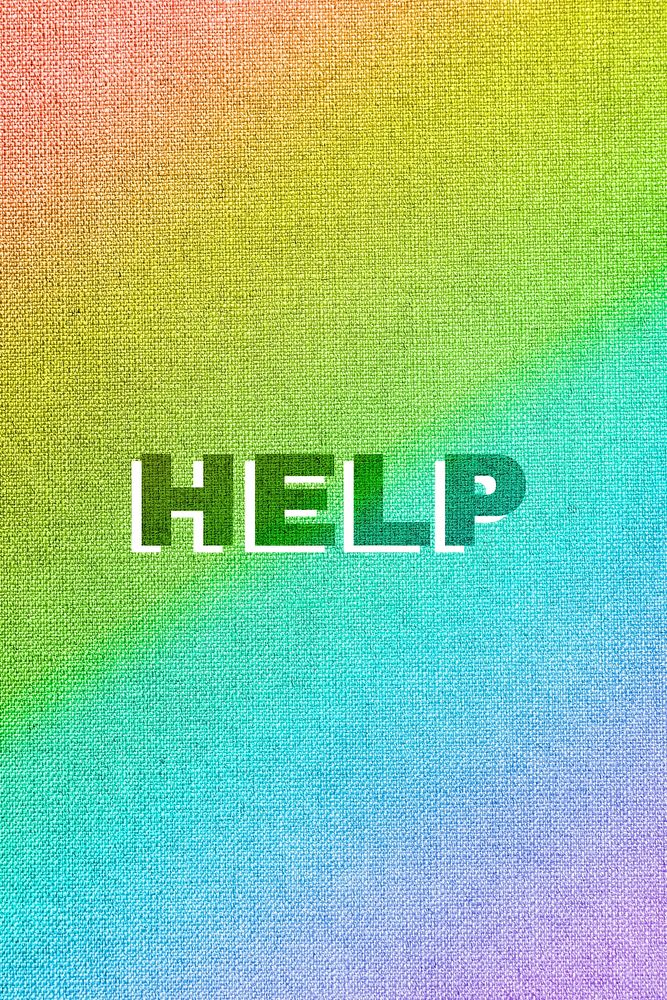 Rainbow help word gay pride font lettering textured font