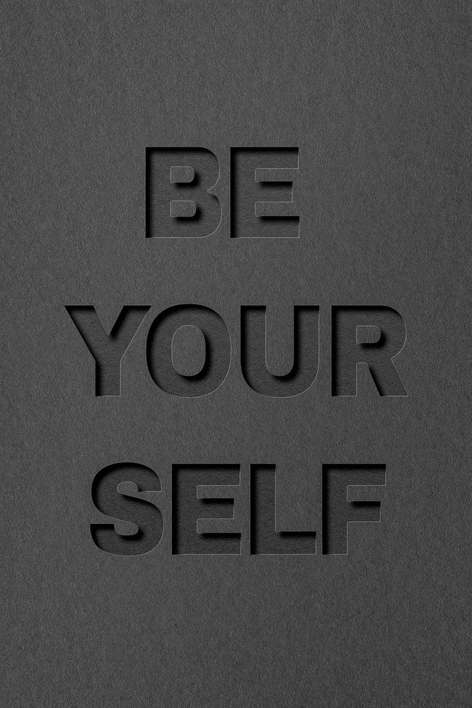 Be yourself paper cut lettering word art