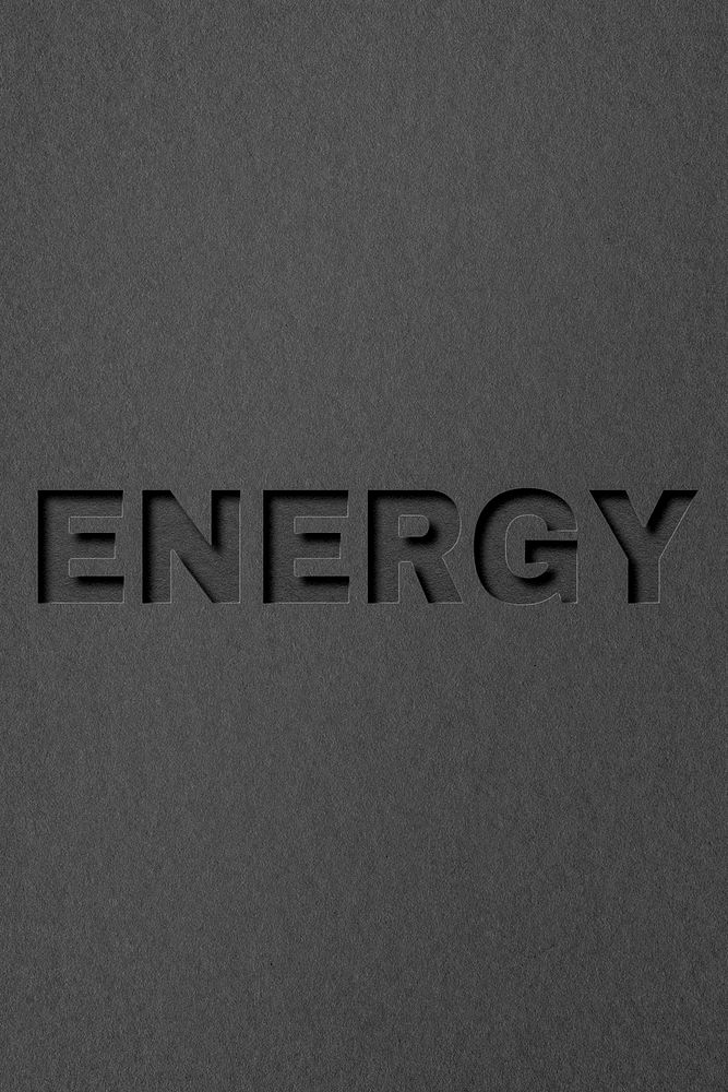 Energy 3d paper cut font typography
