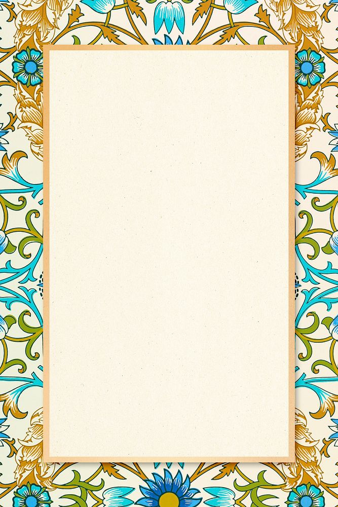 Antique ornamental frame psd Boho border William Morris pattern
