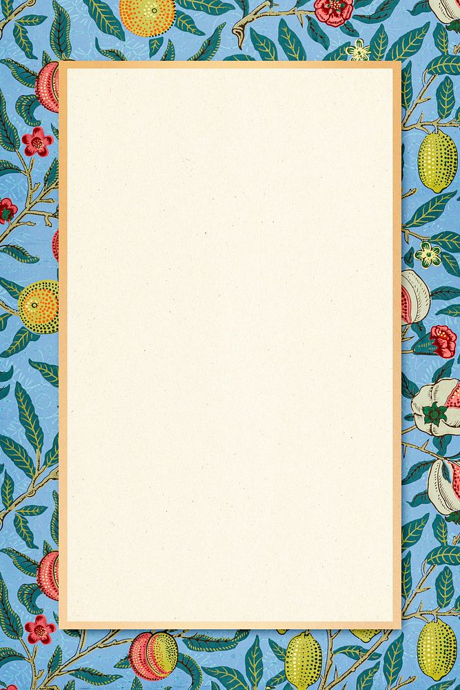Boho fabric frame psd William Morris pattern