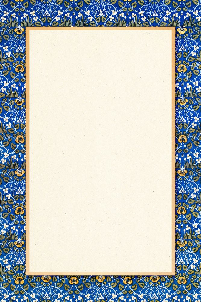 Floral frame psd William Morris pattern vintage