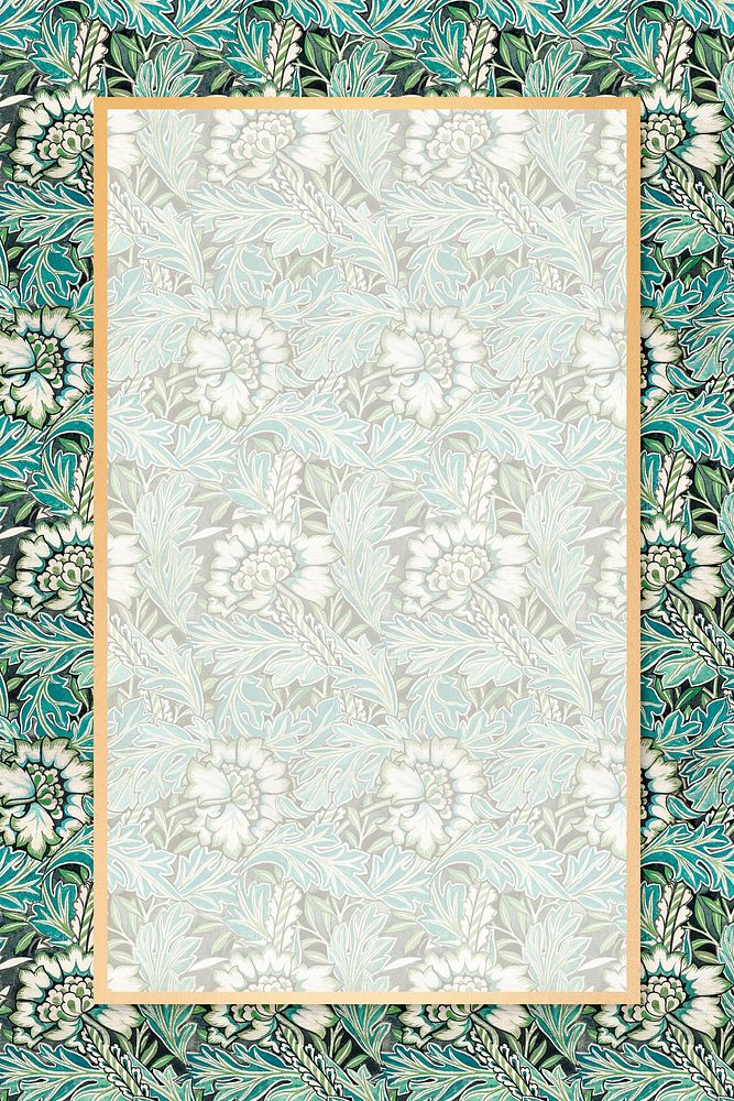 Floral antique pattern psd frame copy space