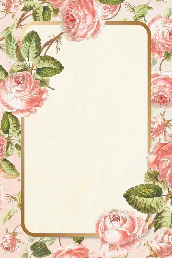 Floral frame vector vintage hand drawn