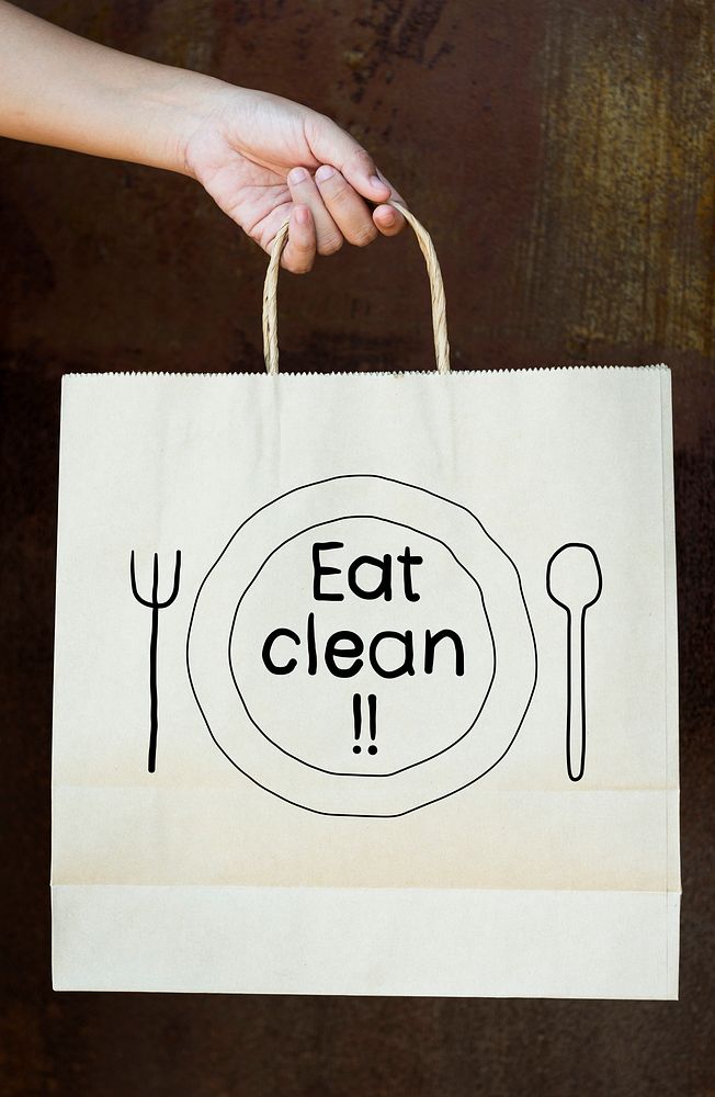 Phrase Eat Clean on a paper bag