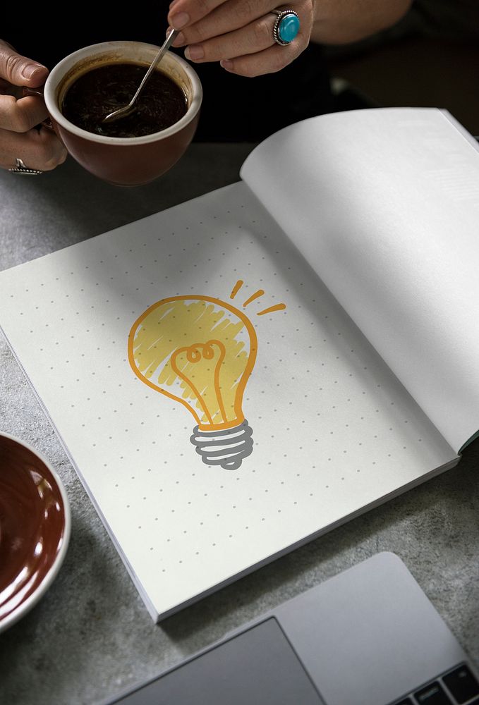 Light bulb drawing on a book