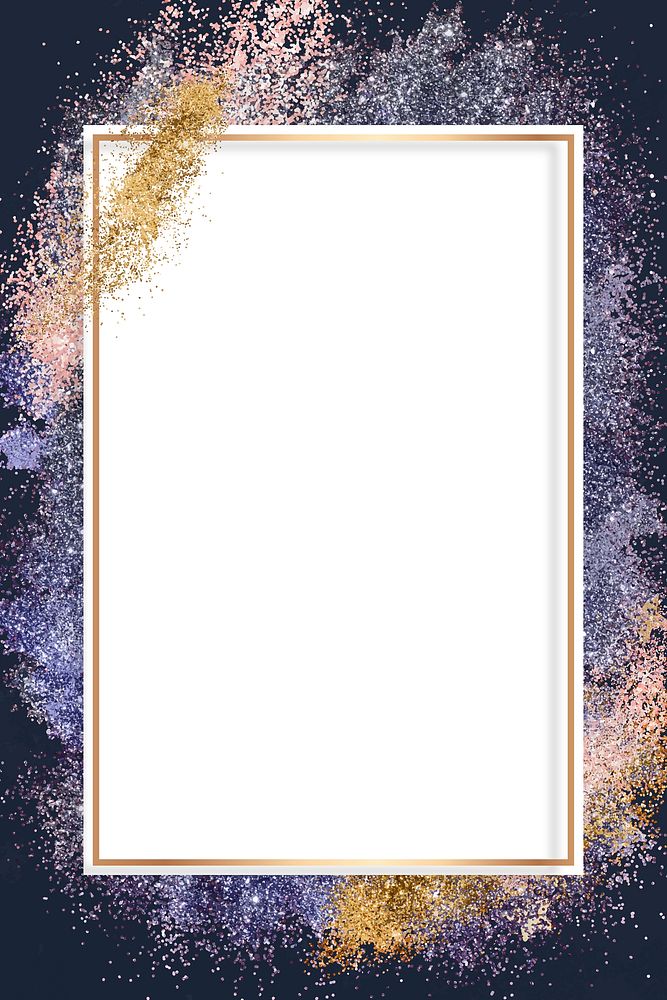 Shiny gold border vector festive glitter frame