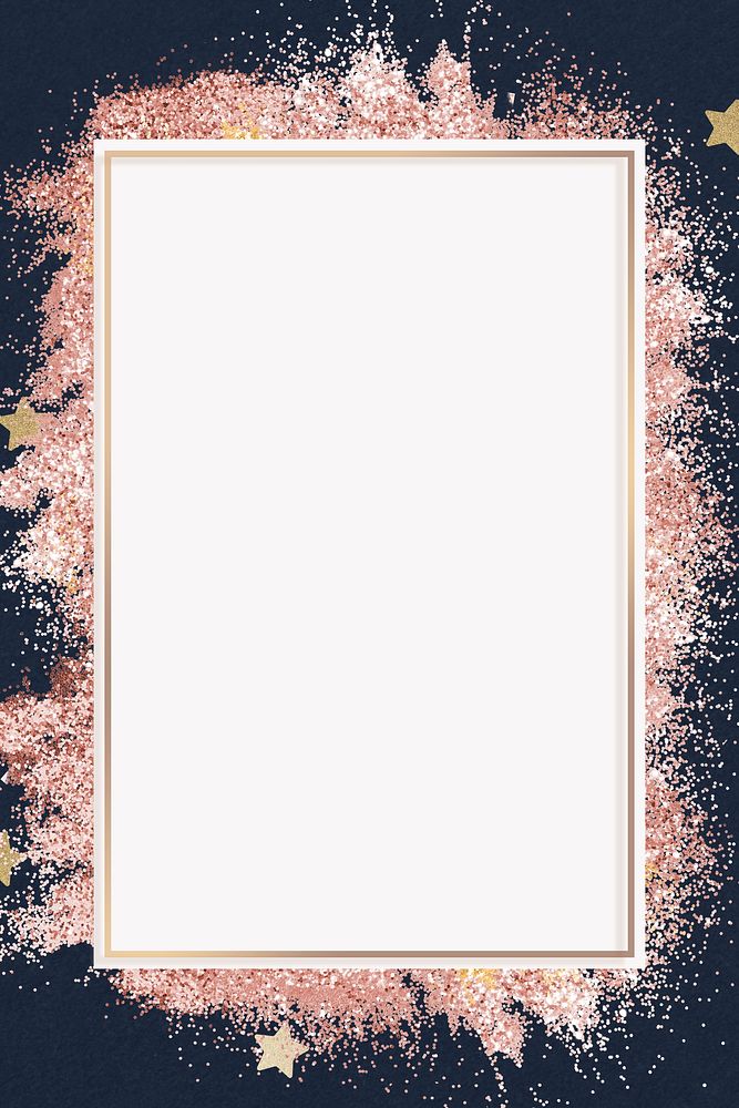 Festive pink glitter frame psd sparkly background