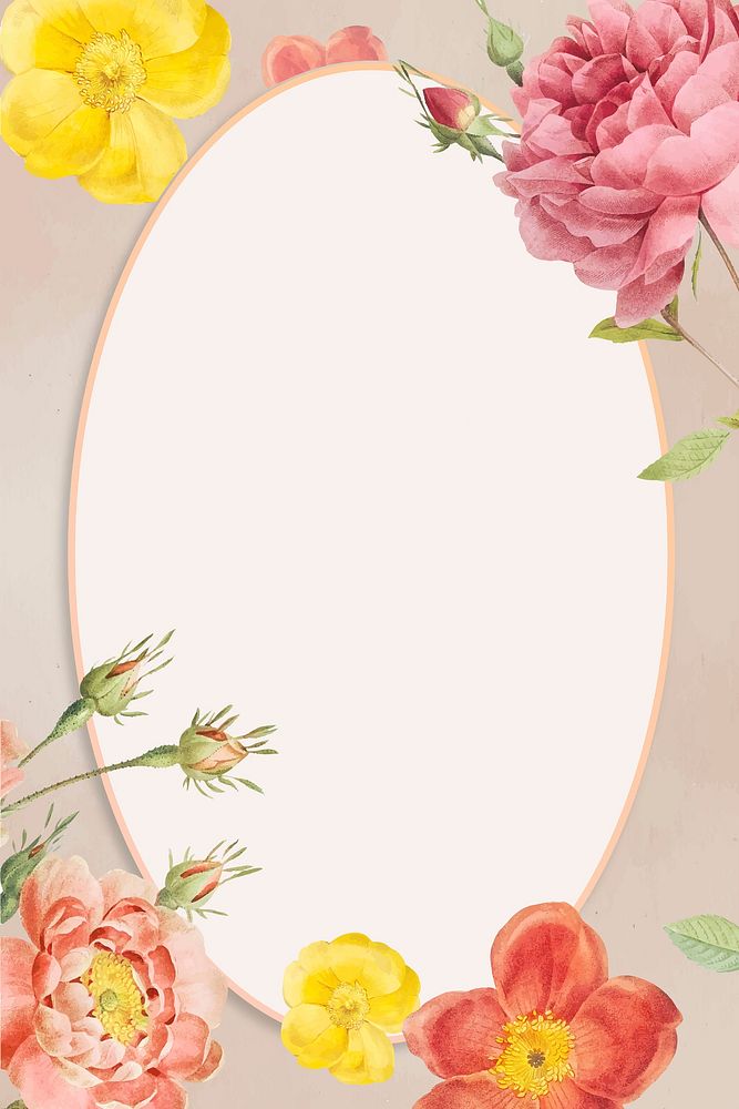 Colorful ornate floral vector frame 