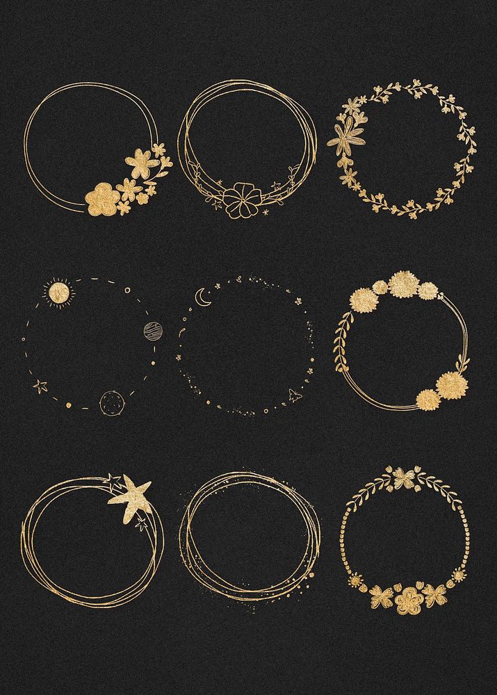 Psd frame collection gold effect