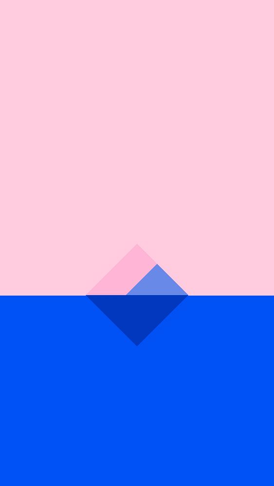 Minimal iceberg mobile wallpaper in pink and blue