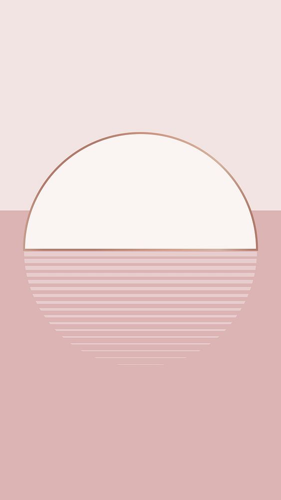 Moon geometric aesthetic mobile background in pink pastel